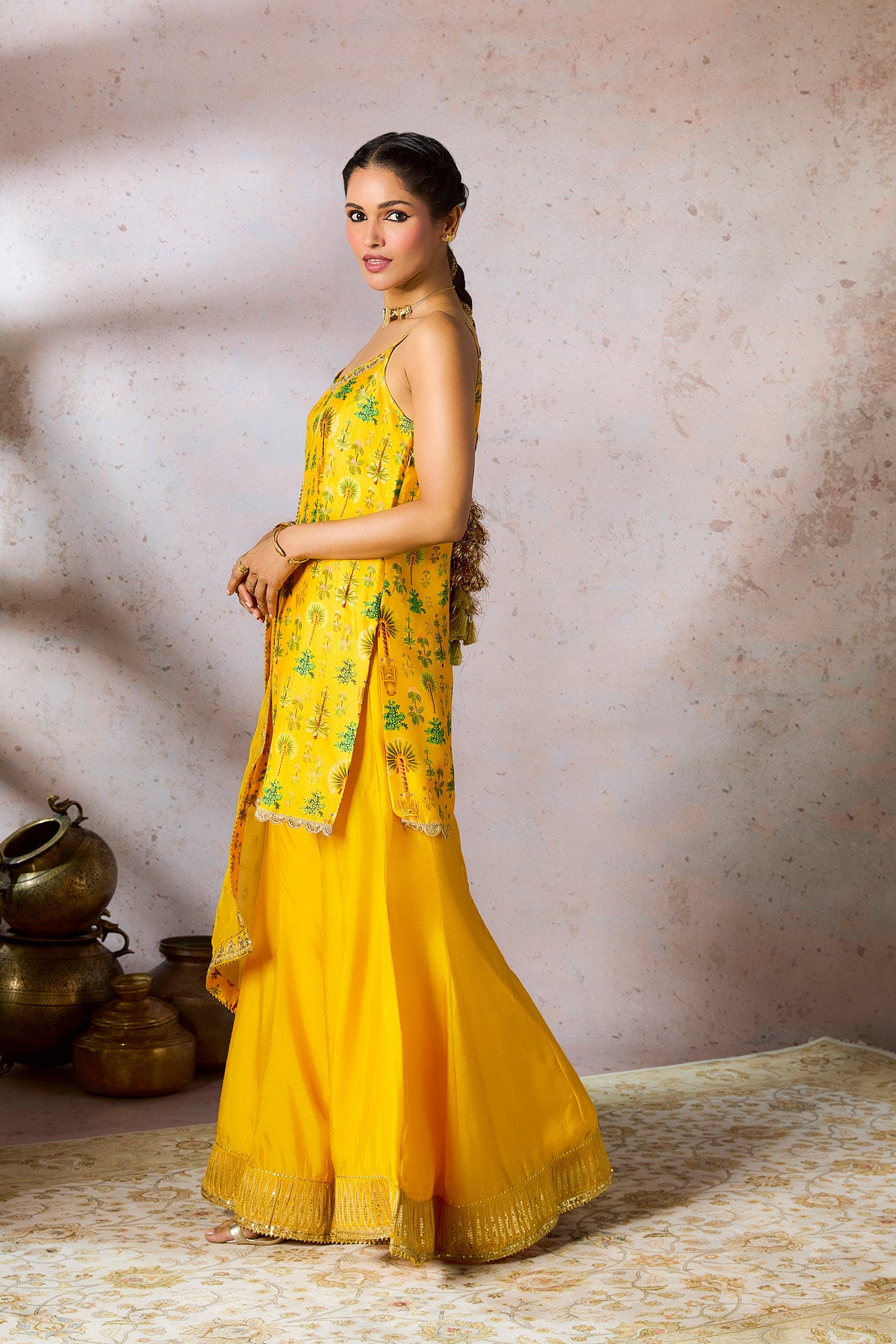 Yellow Nomadic Tribe Sharara Set