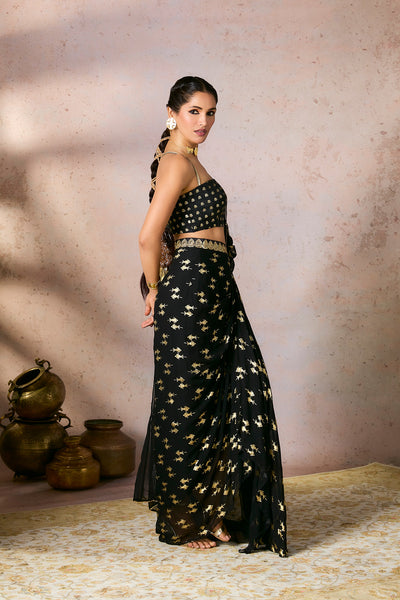 Black Mystic Drape Saree