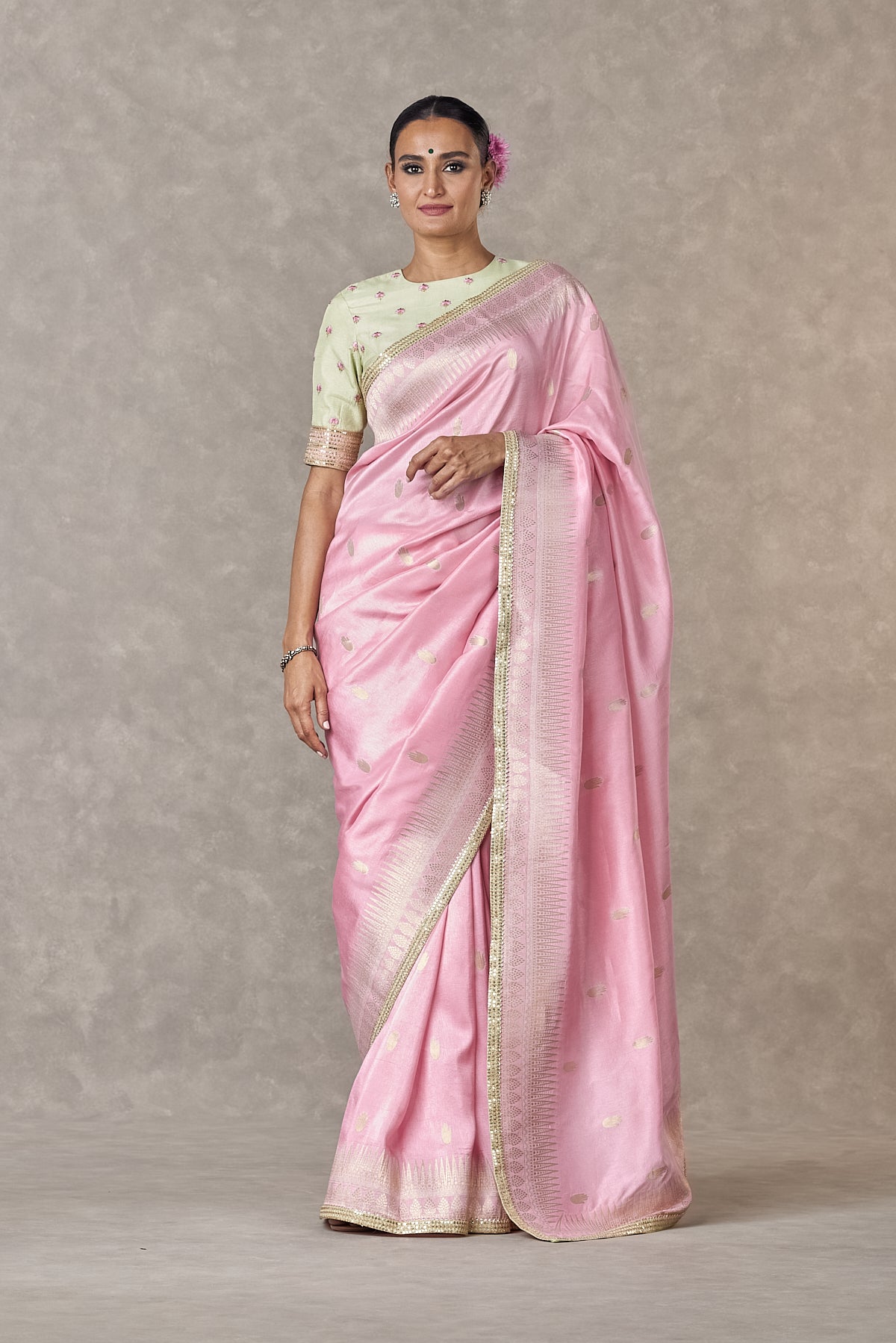 Baby Pink Haath Phool Saree