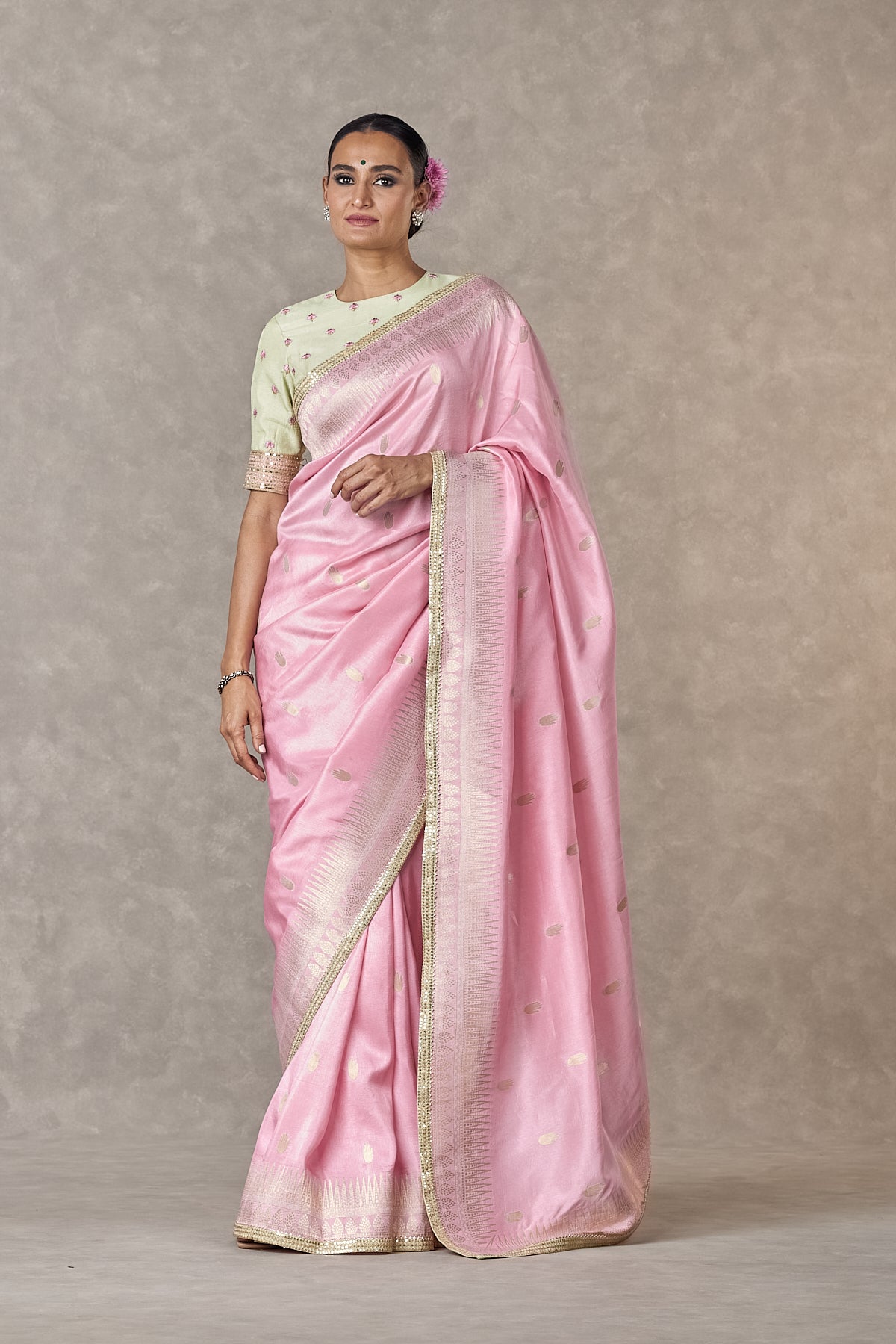 Baby Pink Haath Phool Saree