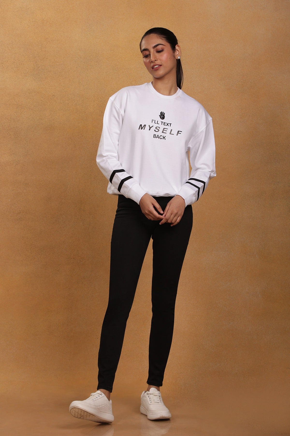 White slogan sweatshirt new arrivals