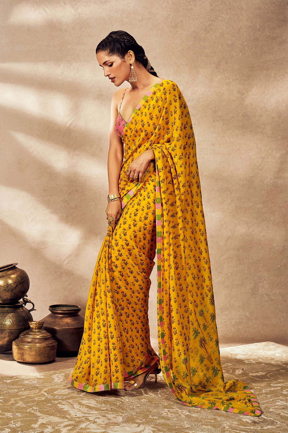 Yellow Pixie Dust Saree