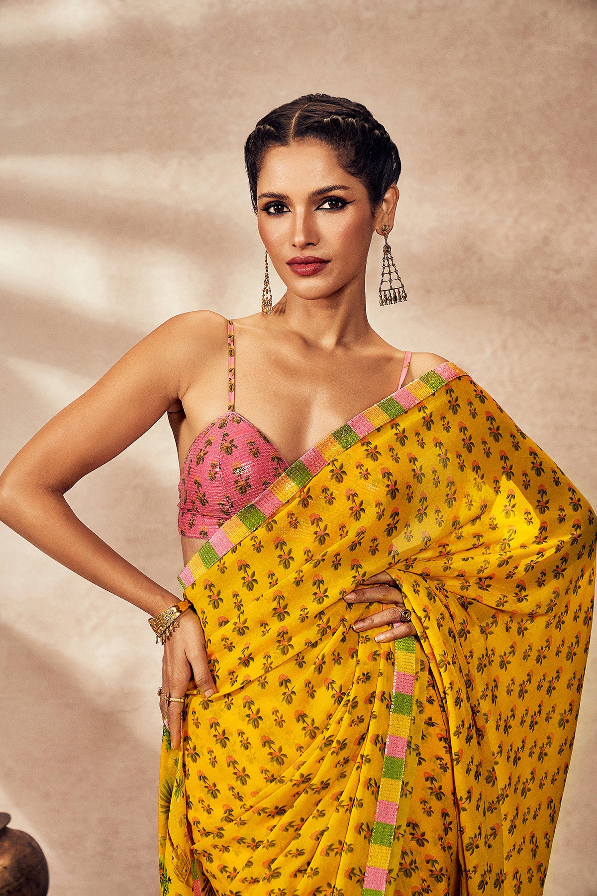 Yellow Pixie Dust Saree