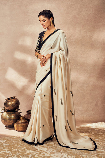 Ivory Coin Work Saree