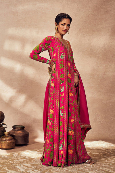 Pink Tropical Rhapsody Anarkali