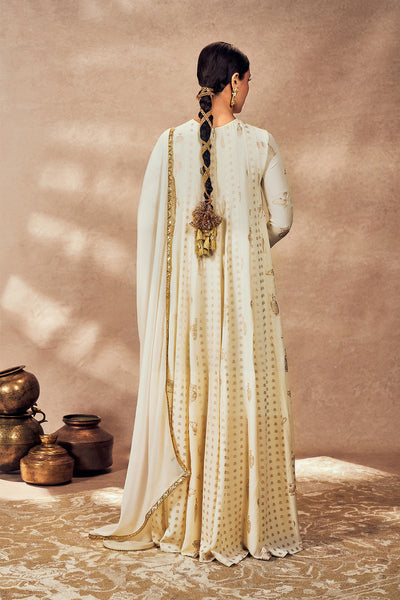 Ivory Potters Touch Anarkali Set