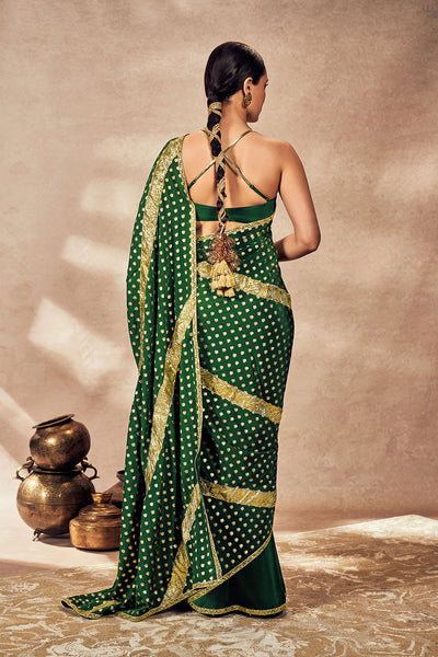 Green Palmscape Gota Saree