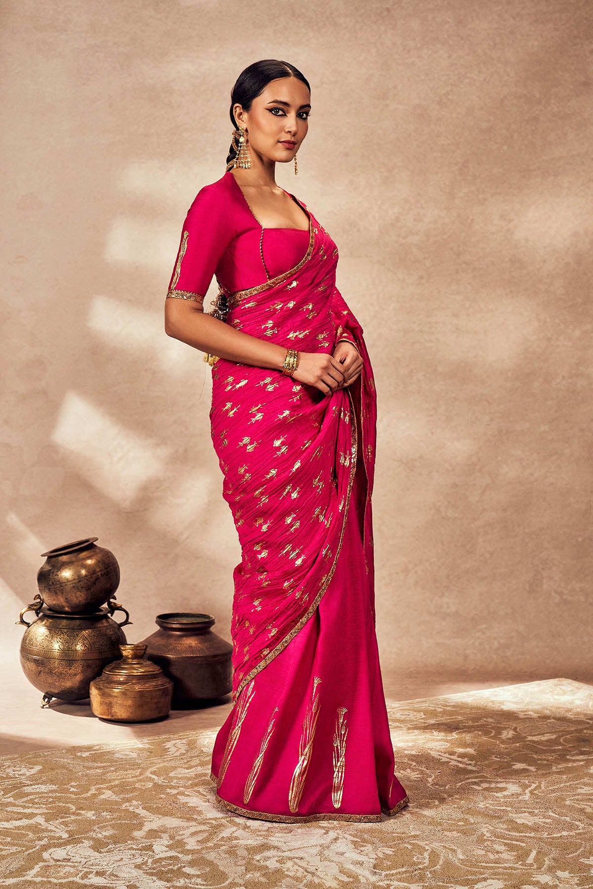 Pink Whispering Lily Crush Saree