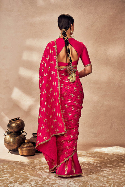 Pink Whispering Lily Crush Saree