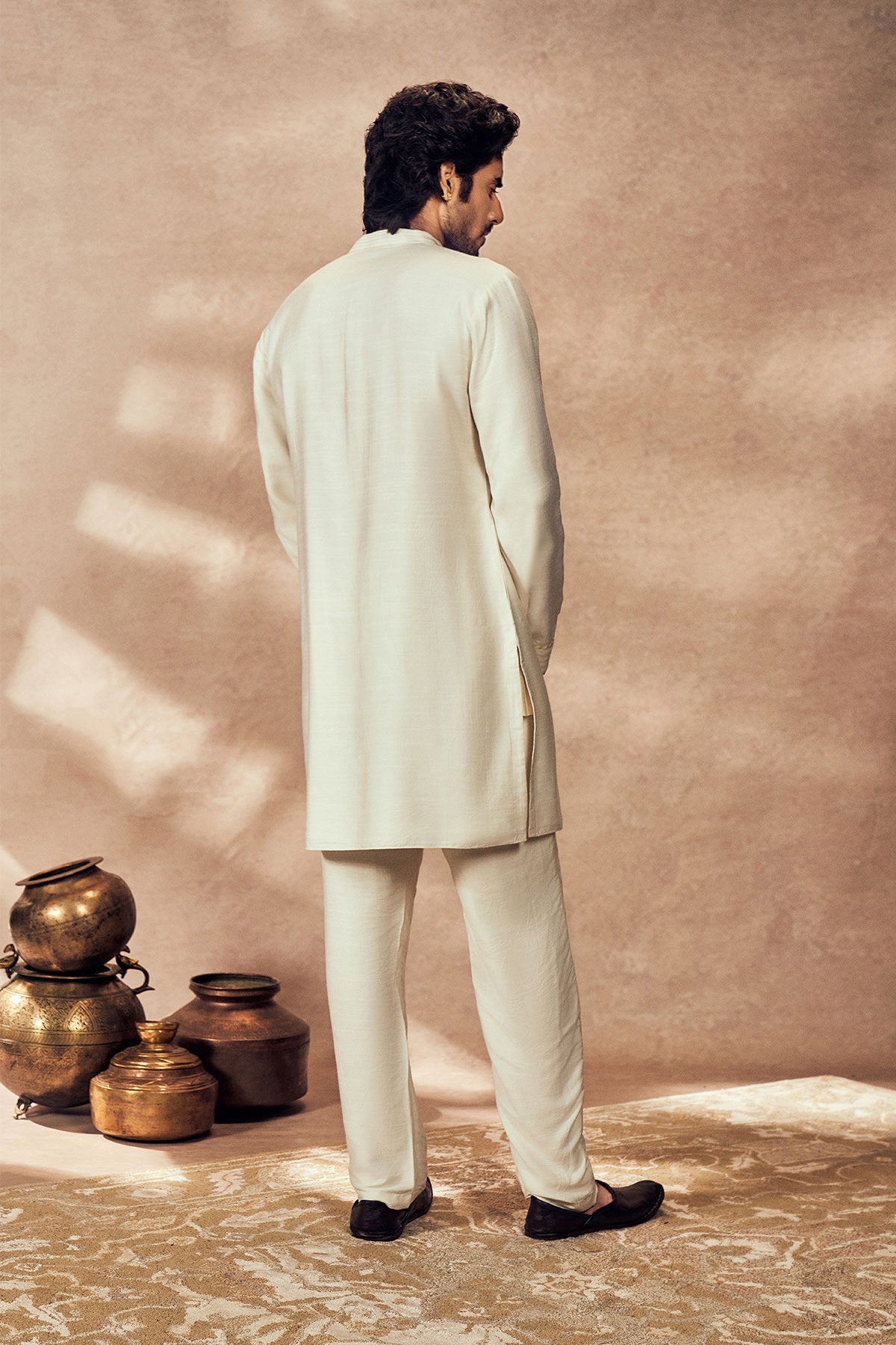 Ivory Palm Blooms Kurta