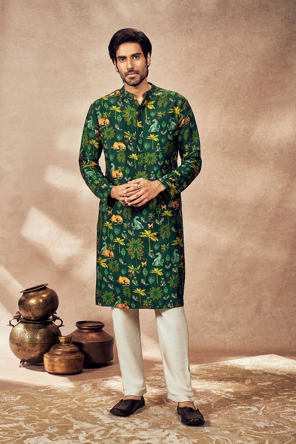 Green Tropical Rhapsody Kurta