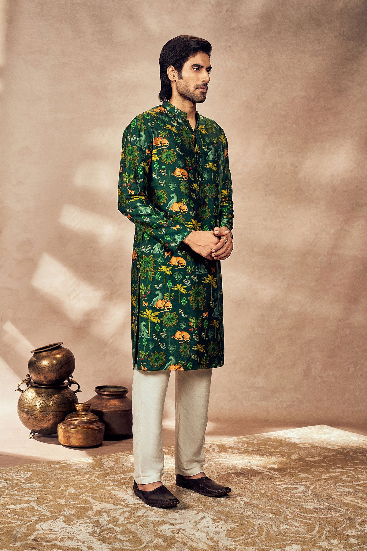 Green Tropical Rhapsody Kurta